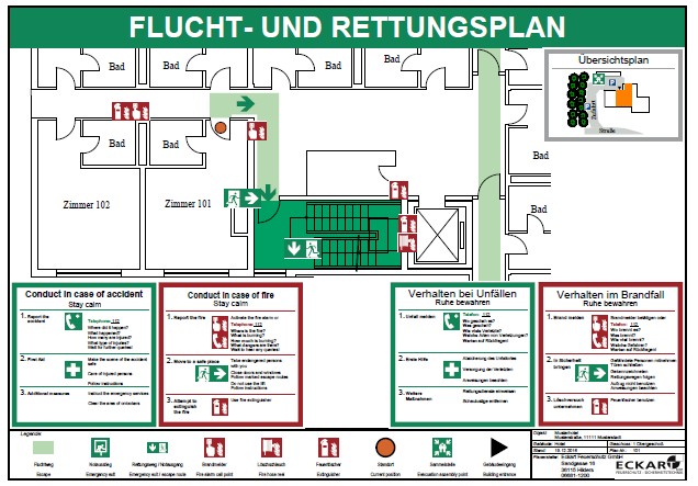 Fluch- und Rettungsweg Plan Angebot nach Aufwand