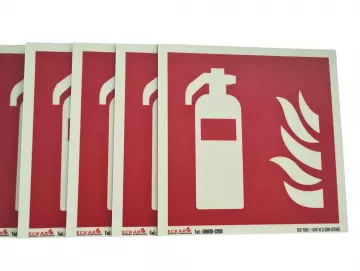 5 Stück Piktogramm Feuerlöscher 15 x 15 cm